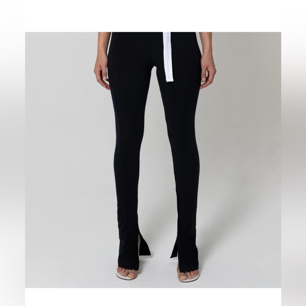 EB Denim Split Him Black Stretch Flared Pants - image 1